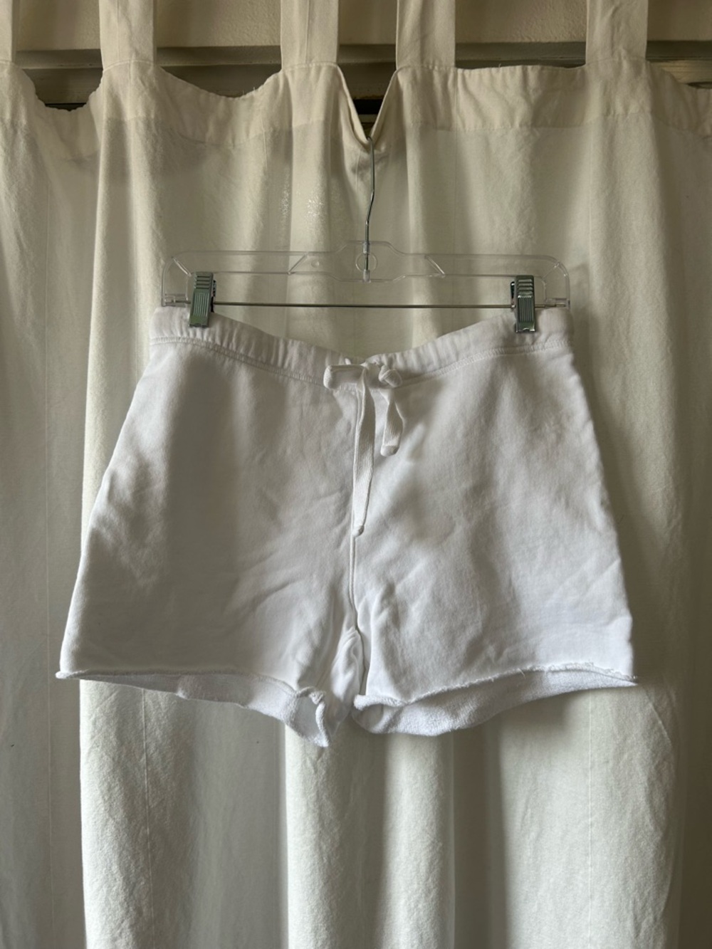 Frank & Eileen White Cotton Drawstring Shorts